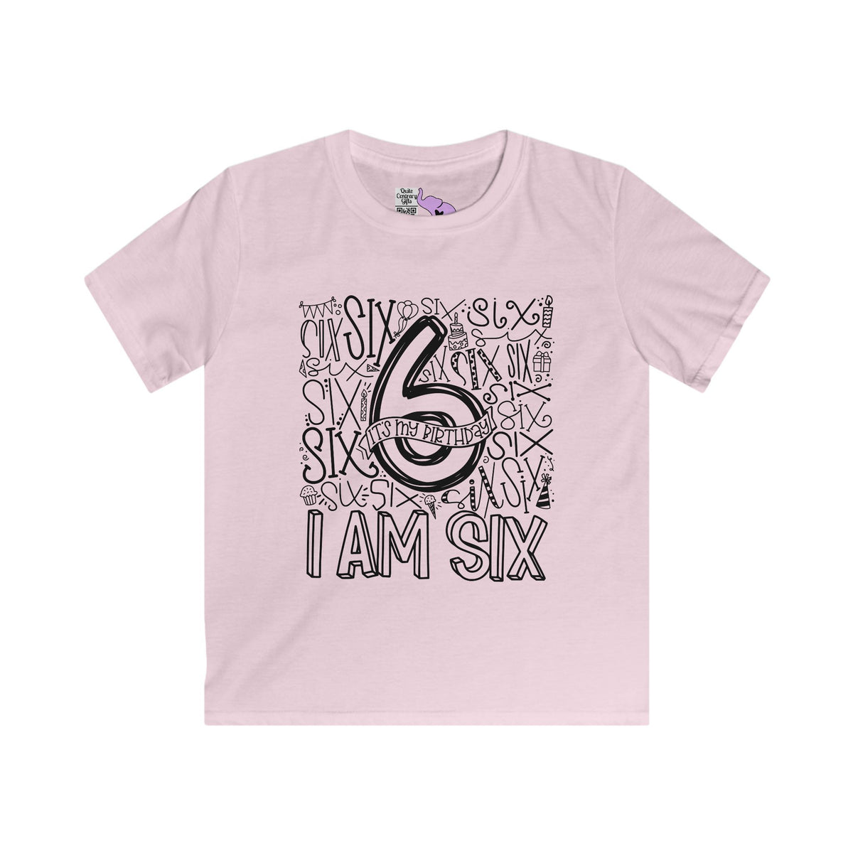 I Am Six Typography Youth Softstyle Tee