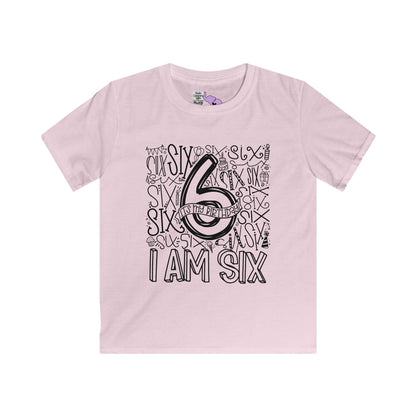 I Am Six Typography Youth Softstyle Tee