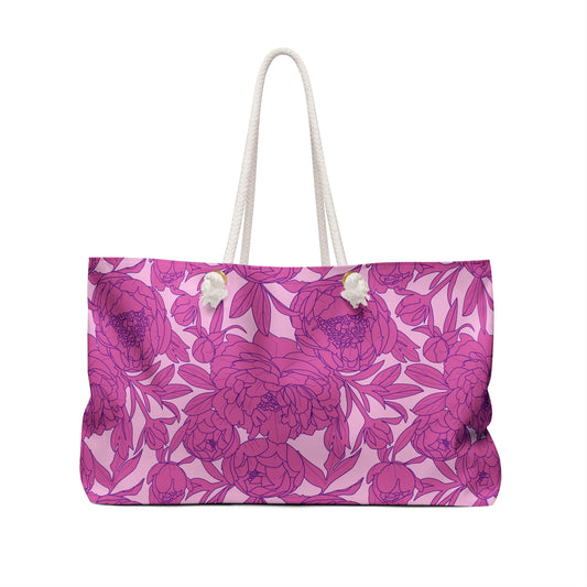 Blush Peony Garden Weekender Bag
