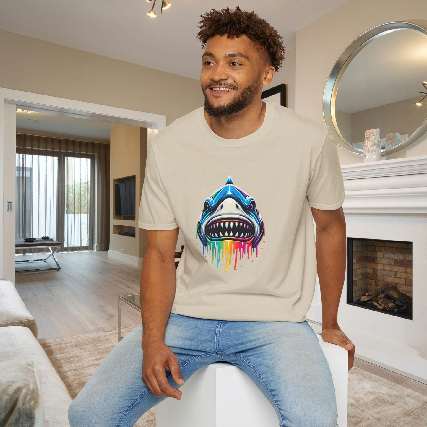 Colorful Shark Adult T-shirt