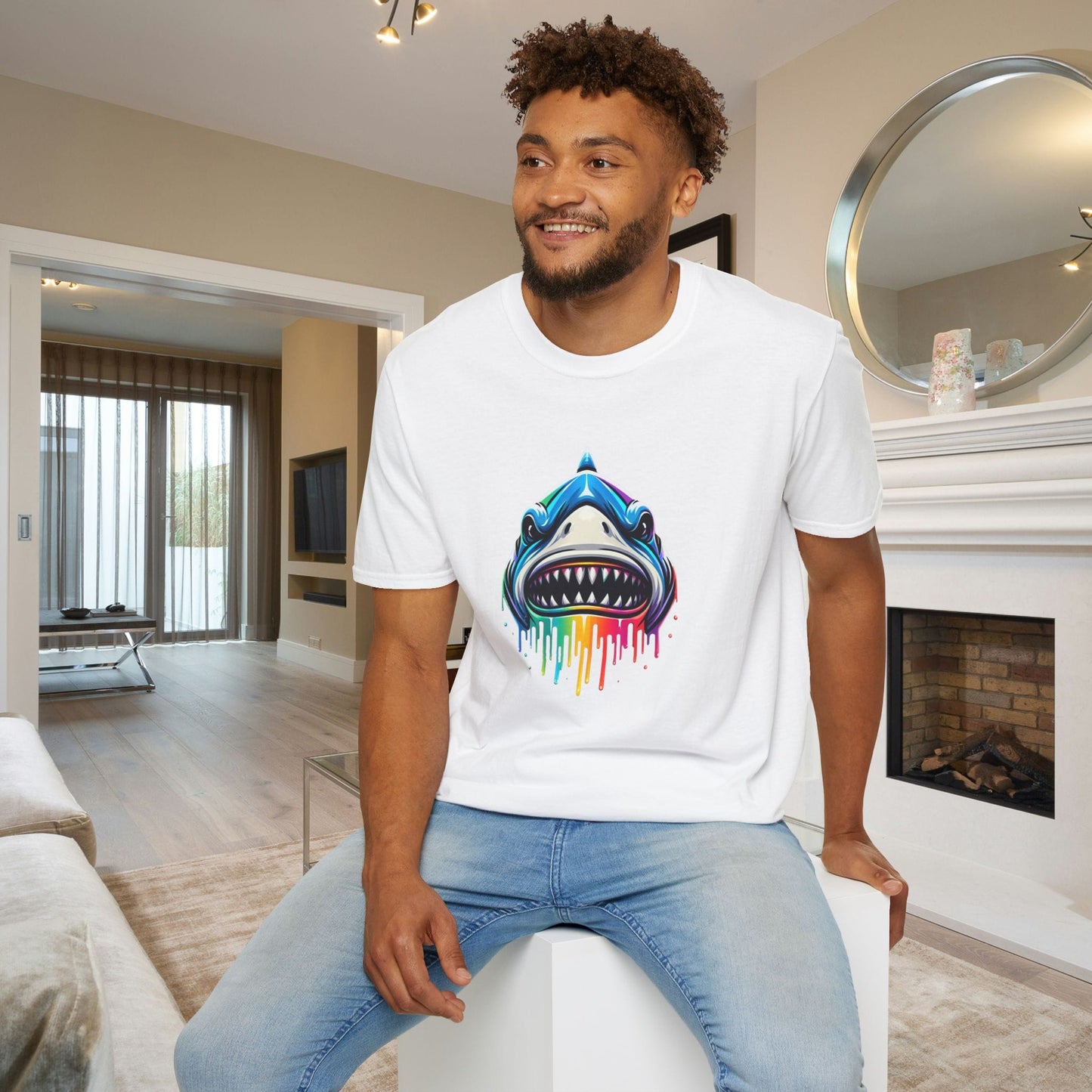 Colorful Shark Adult T-shirt
