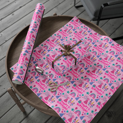 Girls 1st Birthday Wrapping Paper