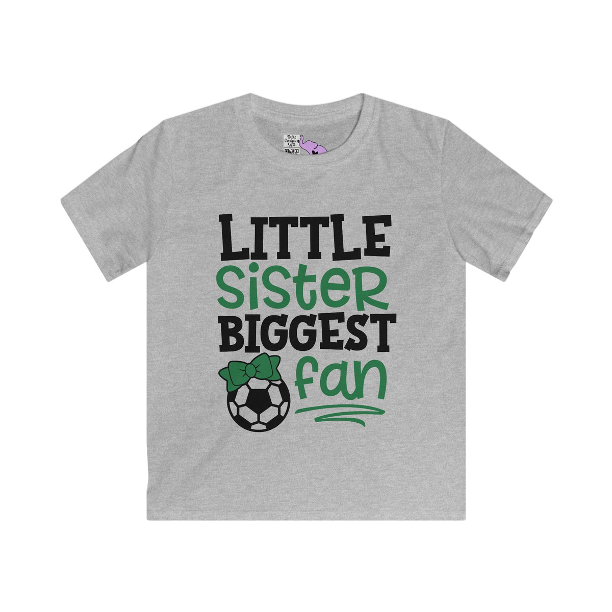 Little Sister Biggest Fan (Soccer) Youth Softstyle Tee