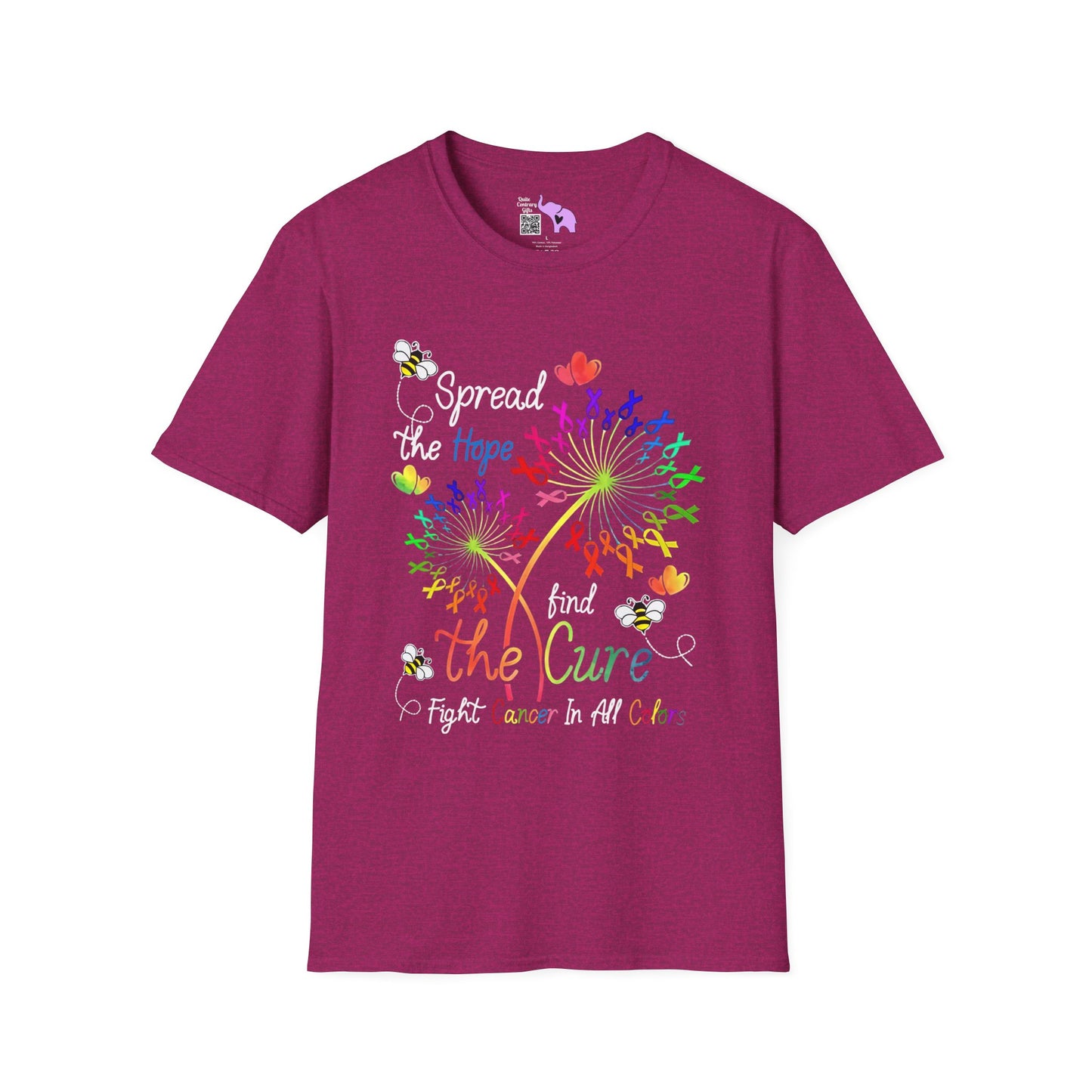 Fight Cancer in All Colors 3 Adult T-shirt
