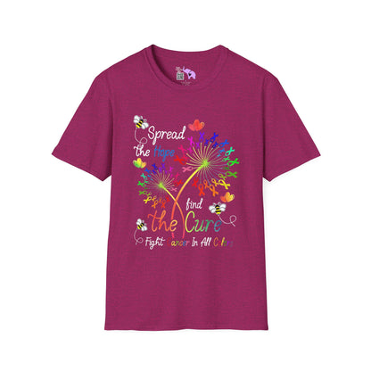 Fight Cancer in All Colors 3 Adult T-shirt