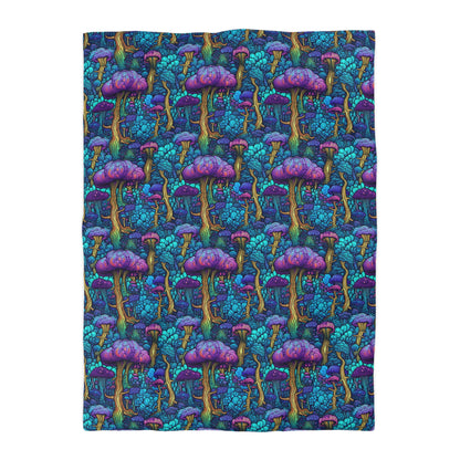 Trippy Purple Mushrooms Duvet Bedding Set