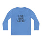 Hanukkah Live Love Latke Youth Long Sleeve Tee