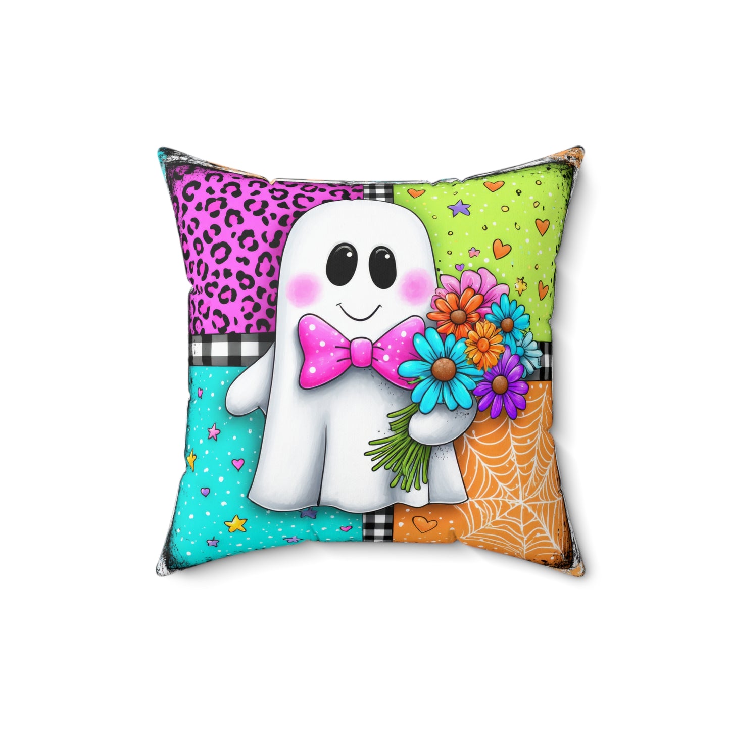 Dapper Boo Patchwork Throw Pillow