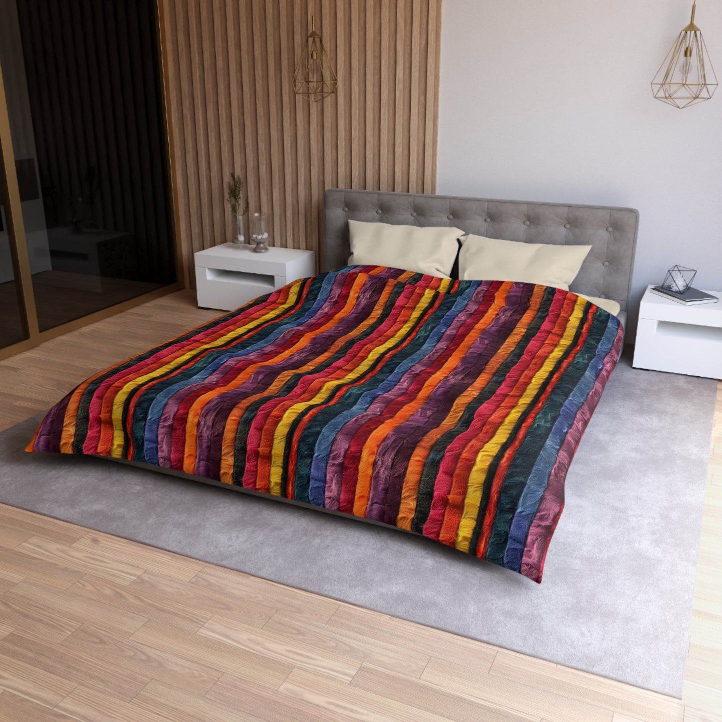 Vertical Vibes Microfiber Duvet Cover
