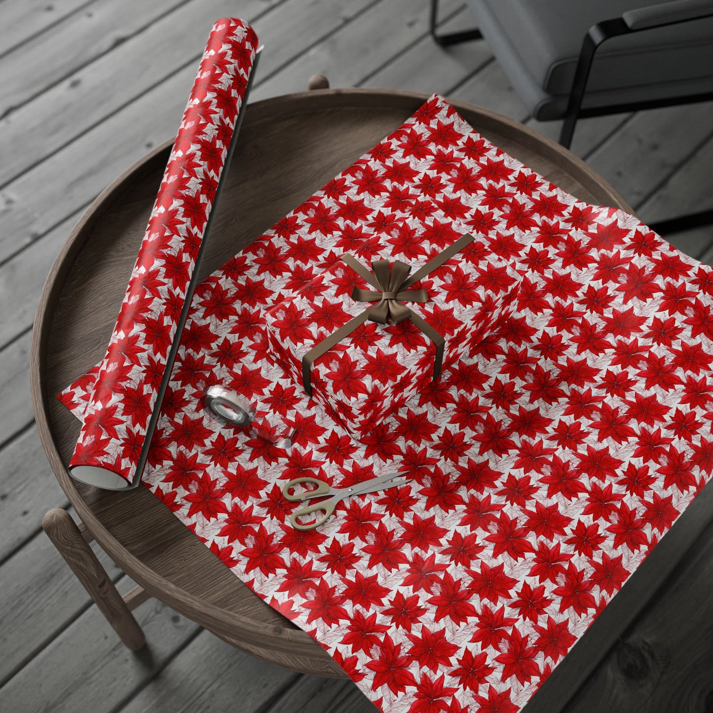 Christmas Blossom Sketch Wrapping Paper