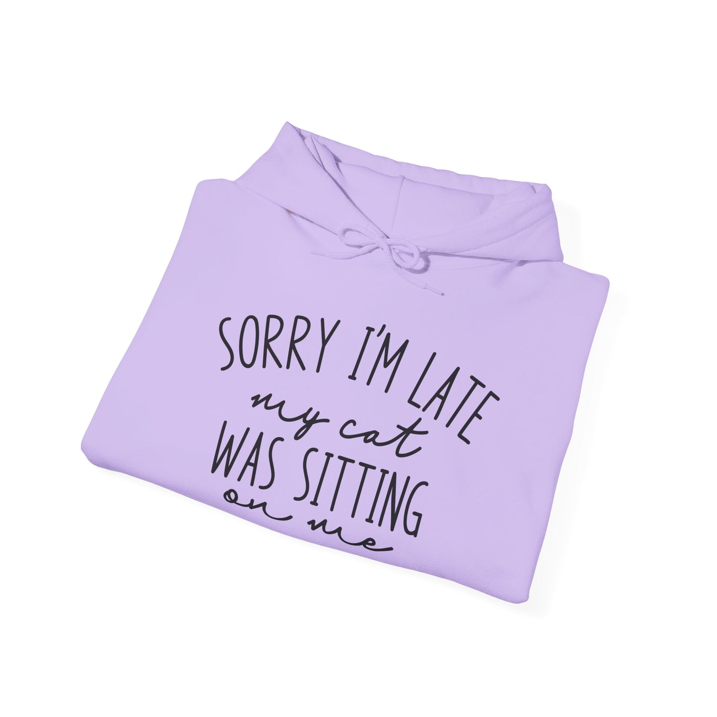 Sorry I'm Late My Cat Was Sitting On Me Heavy Blend™ Hooded Sweatshirt