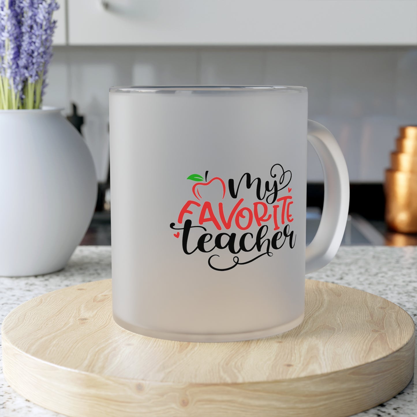 My Favorite Teacher Frosted Glass Mug