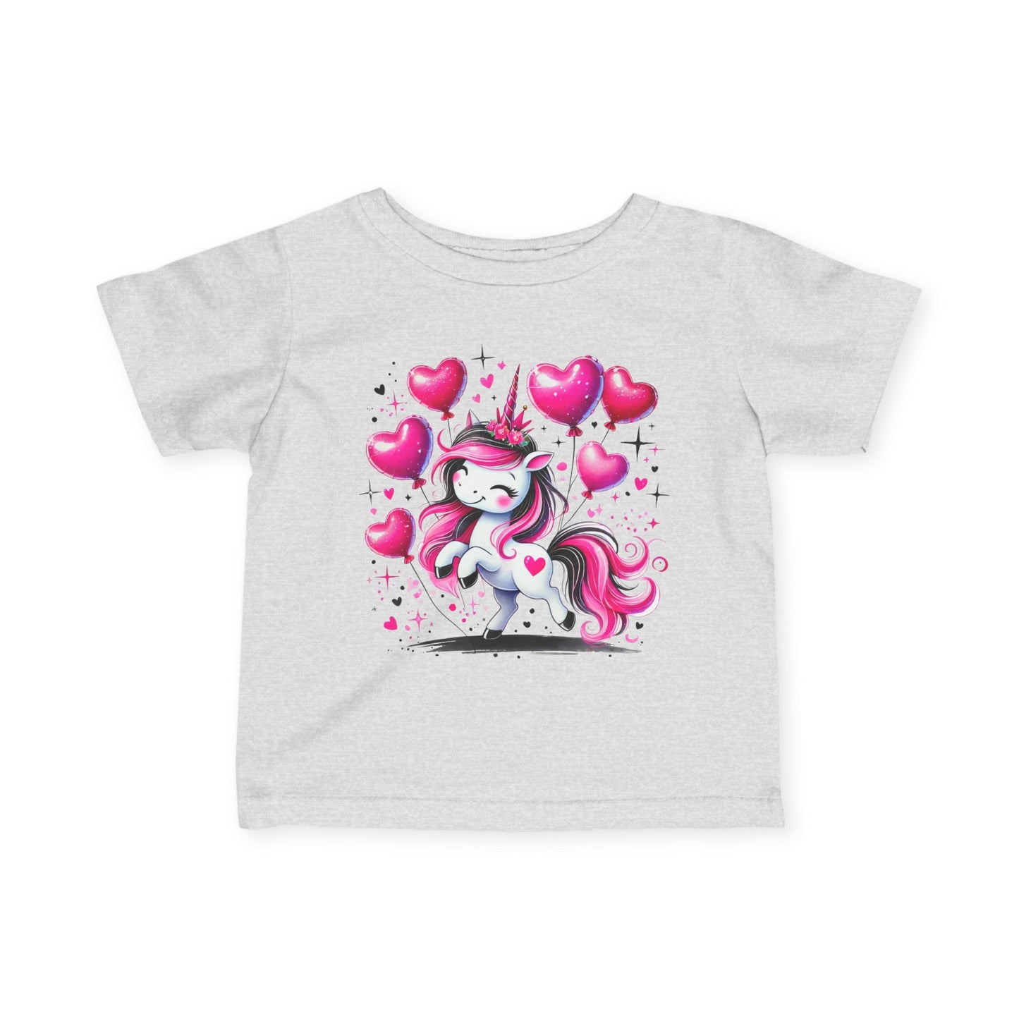 Pink & Black Love Unicorn Infant Soft T-Shirt