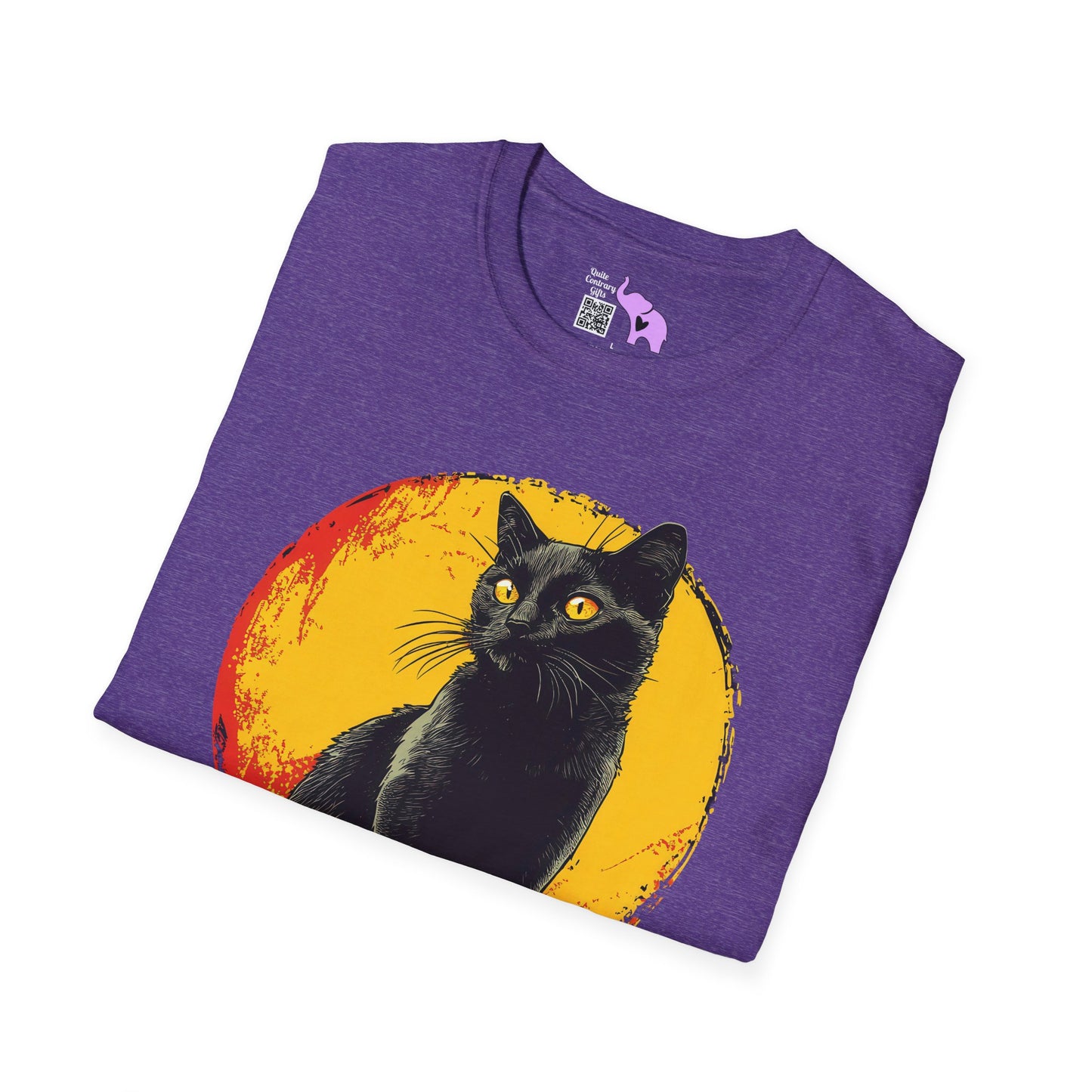 Black Cat Over Full Moon Adult T-shirt