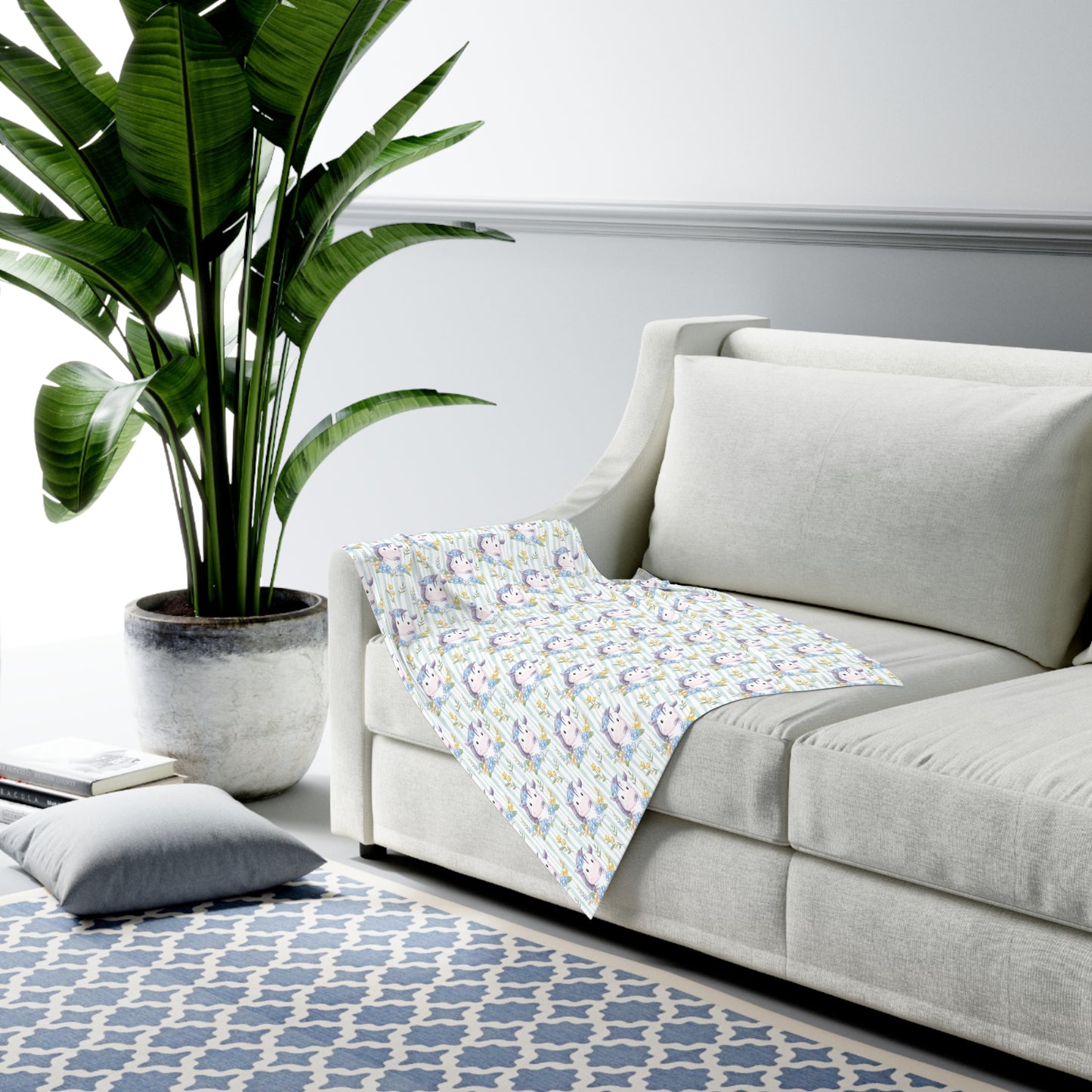 Zebras in Bloom Baby Swaddle Blanket