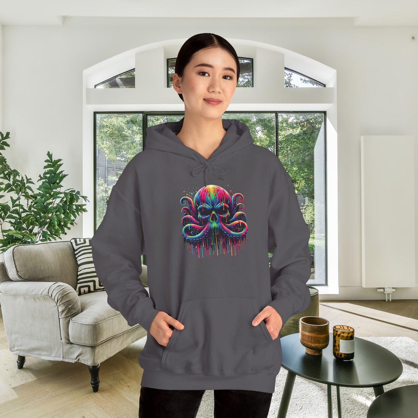 Colorful Skeleton Octopus Heavy Blend™ Hooded Sweatshirt
