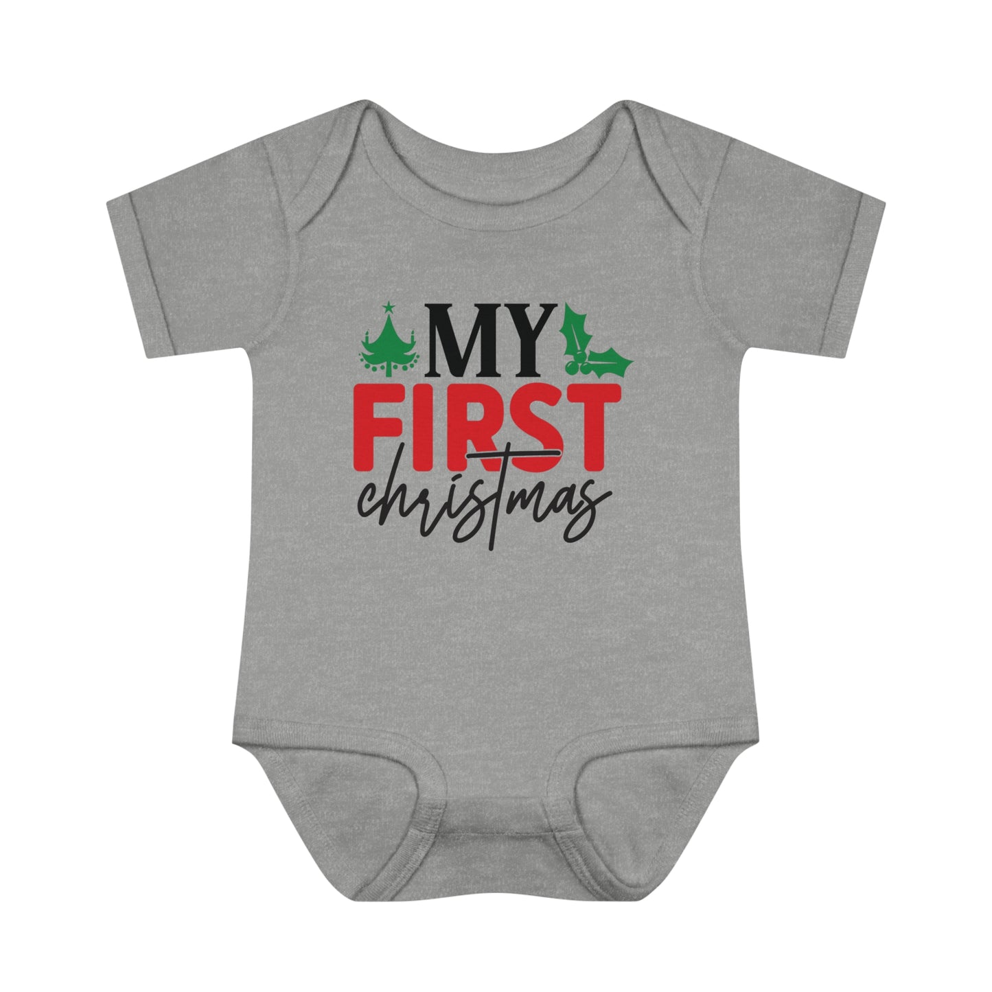 My First Christmas Infant Baby Rib Bodysuit