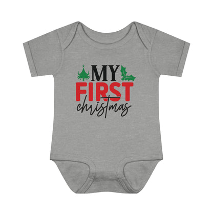 My First Christmas Infant Baby Rib Bodysuit