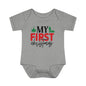 My First Christmas Infant Baby Rib Bodysuit