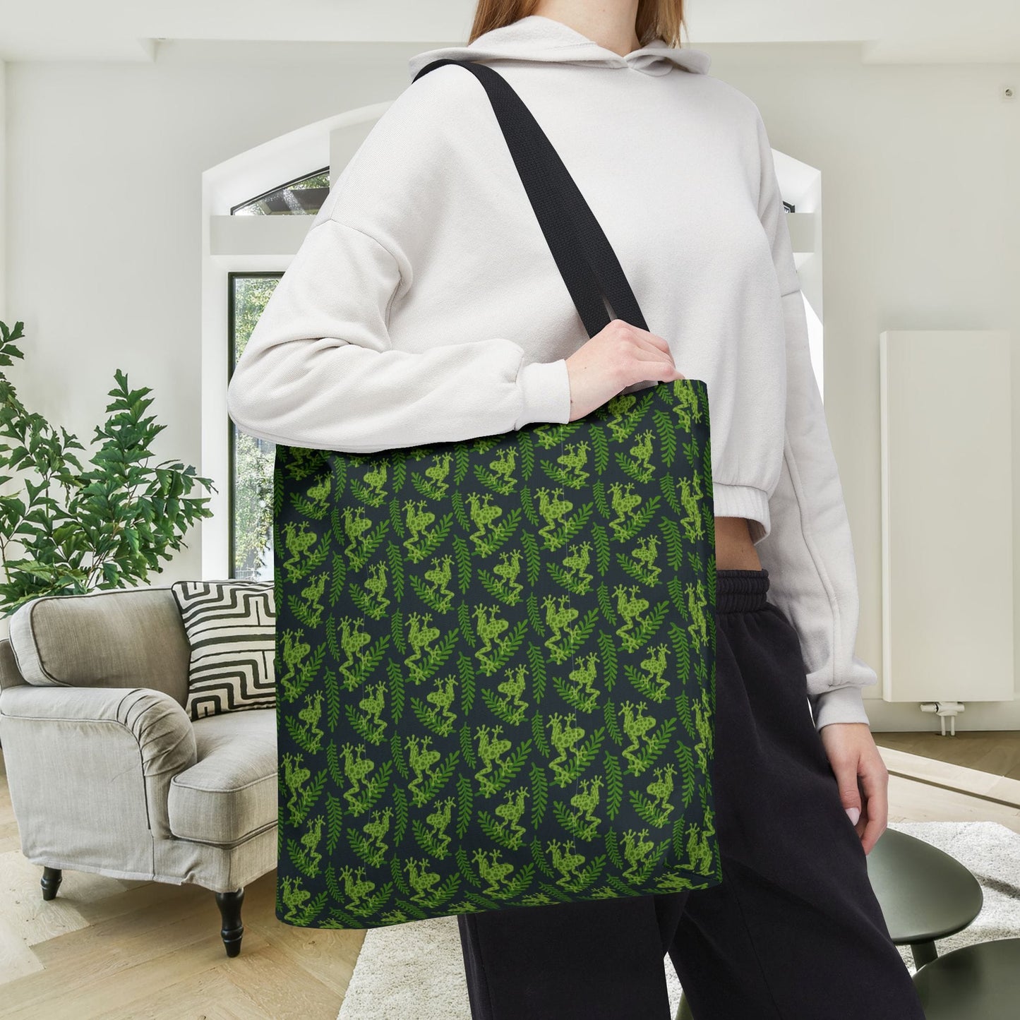 Emerald Canopy Frogs Canvas Tote Bag
