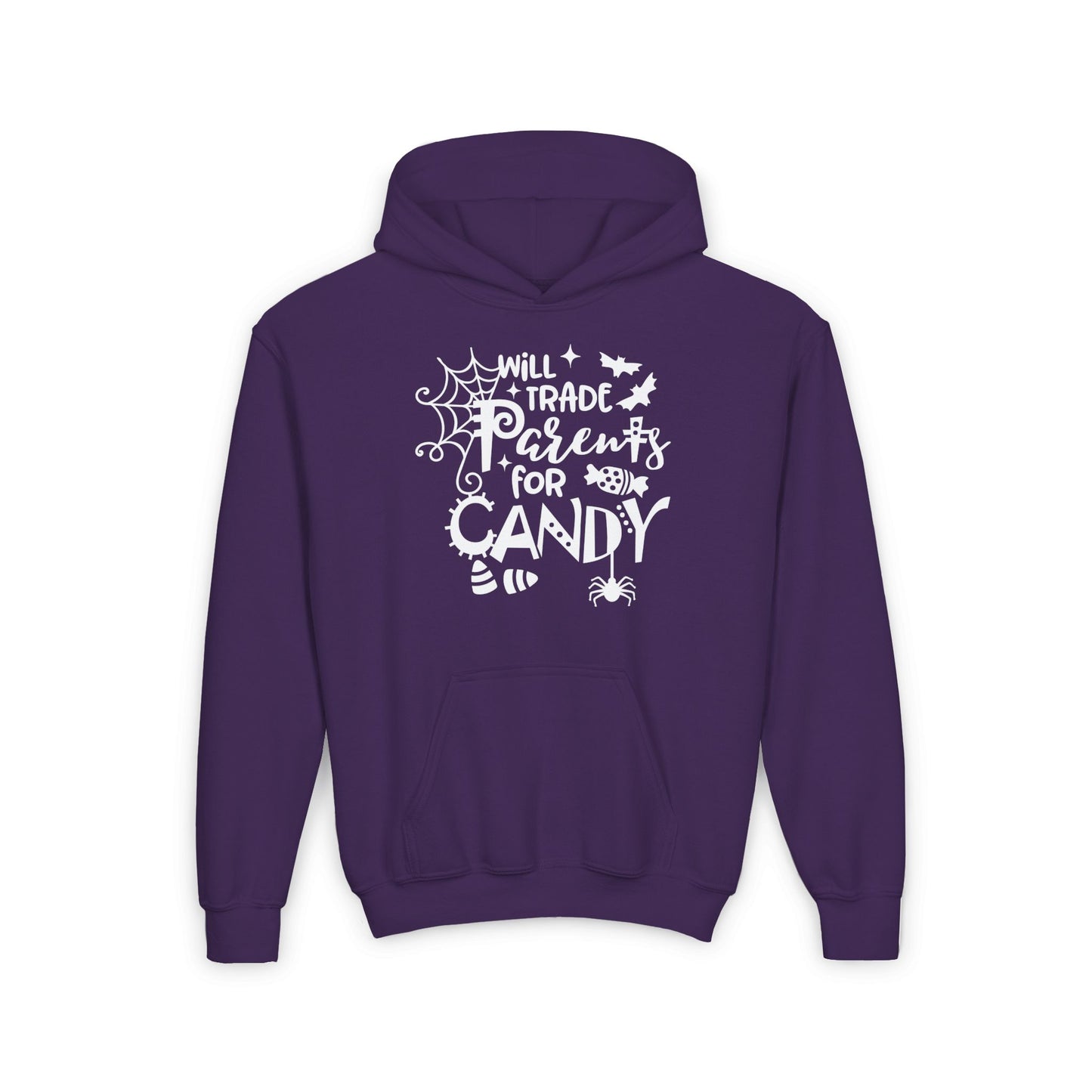 Will Trade Parents For Candy Youth Heavy Blend Hoodie