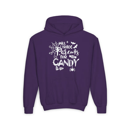 Will Trade Parents For Candy Youth Heavy Blend Hoodie