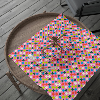 Bubblegum Grid Wrapping Paper