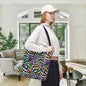 Warped Colorful Checkered Canvas Tote Bag