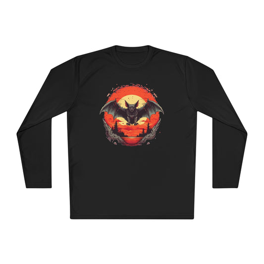 Creepy Bats Over Moon 15 Adult Long Sleeve Tee