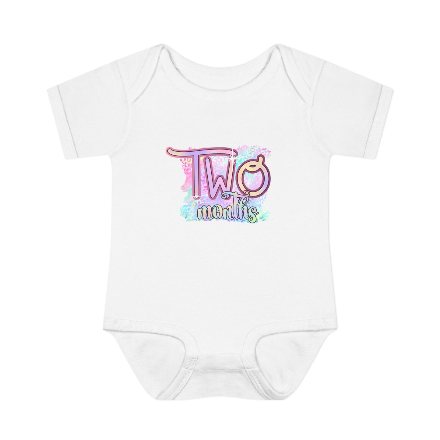 Pastel Wild One Milestone Baby Bodysuit-Two Months