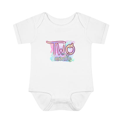 Pastel Wild One Milestone Baby Bodysuit-Two Months