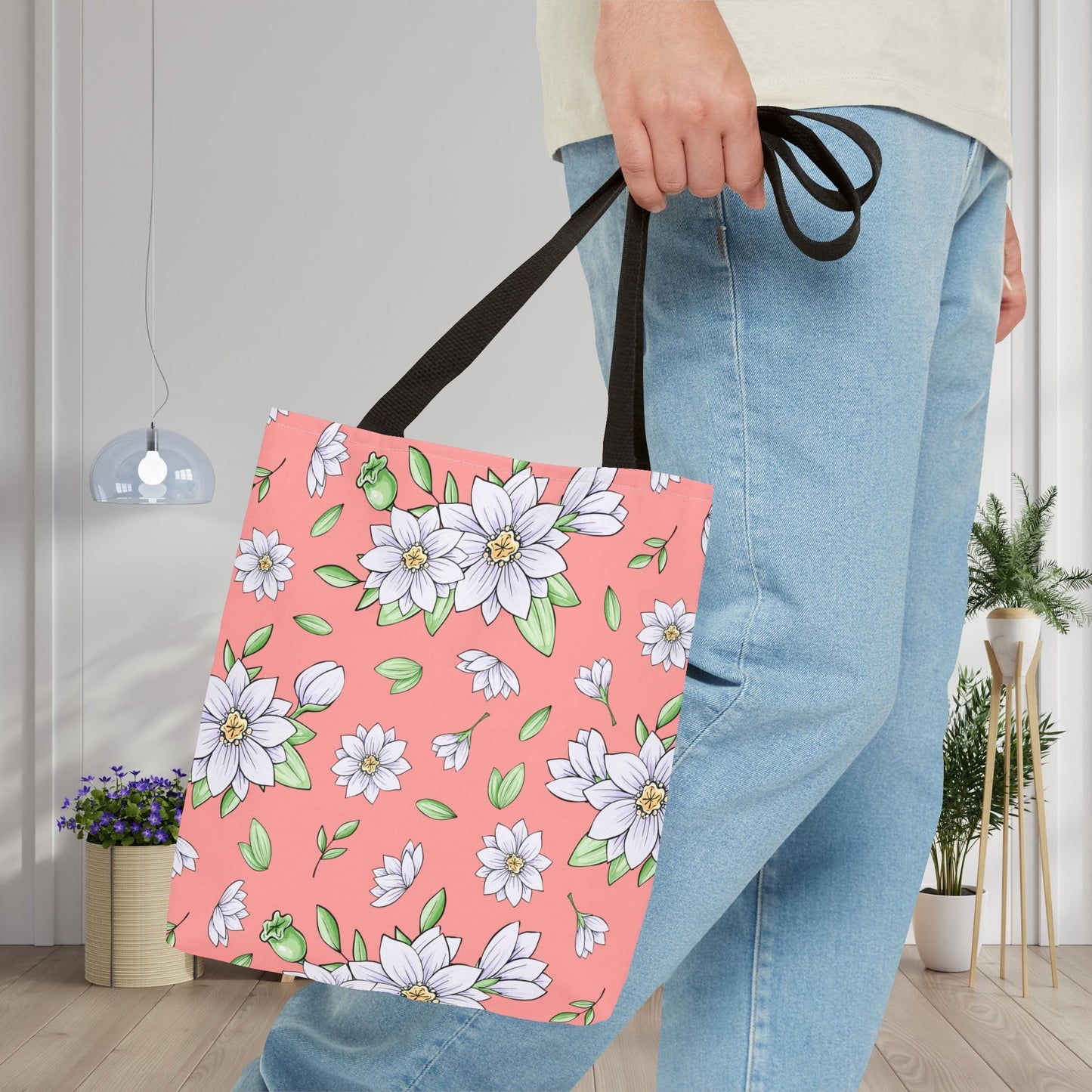 Jasmine Blush Garden Canvas Tote Bag