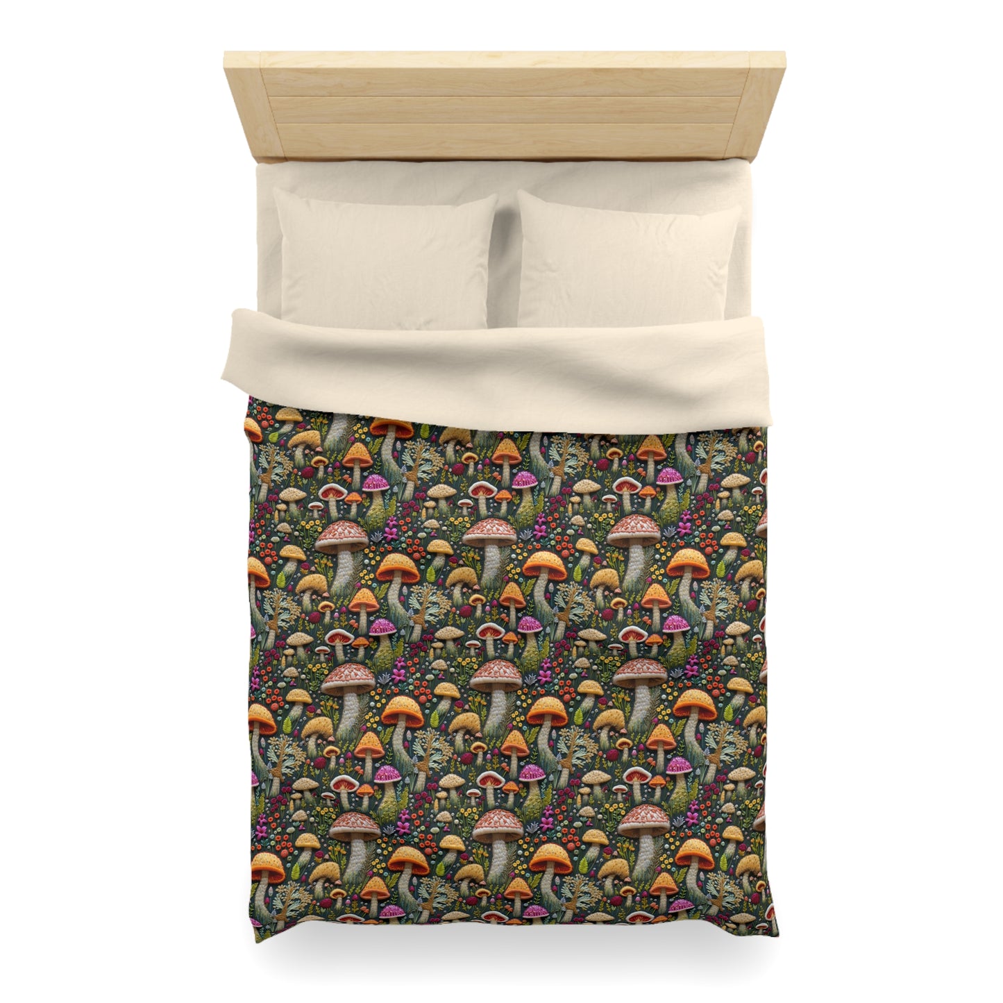 Whimsical Woodland Mushrooms Microfiber Duvet Cover