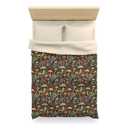 Whimsical Woodland Mushrooms Microfiber Duvet Cover