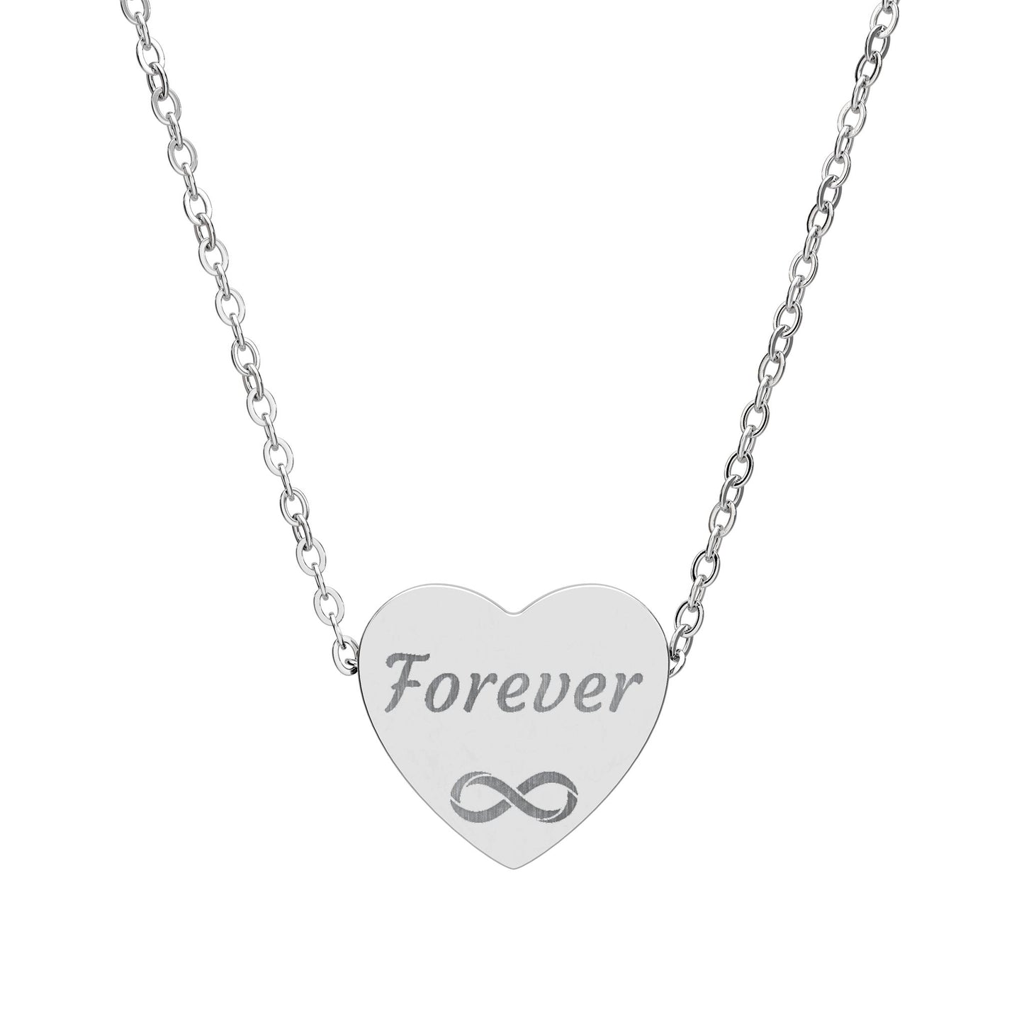 Interwoven Infinity Personalized Engraved Heart Necklace