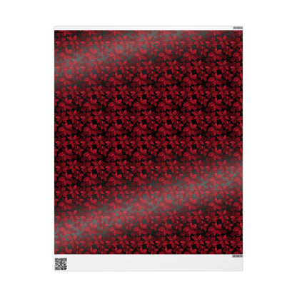 Midnight Poinsettia Garden Wrapping Paper