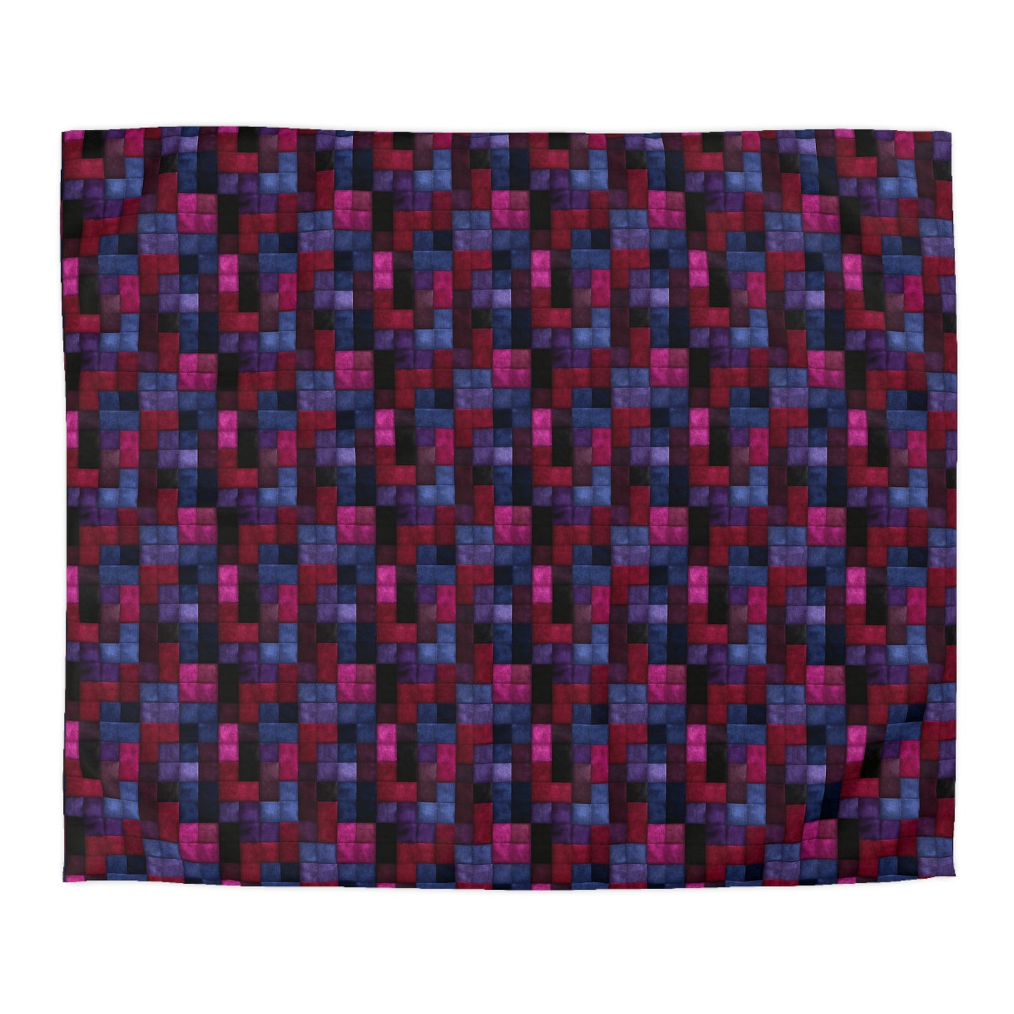 Velvet Mosaic Print Microfiber Duvet Cover