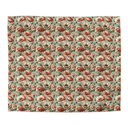 Blushing Poppy Microfiber Duvet Cover