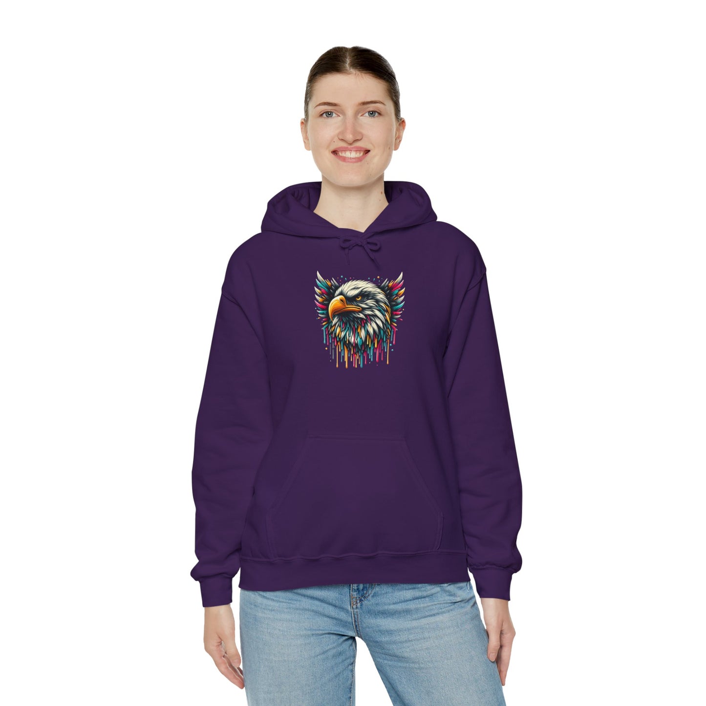 Colorful Bald Eagle Heavy Blend™ Hooded Sweatshirt