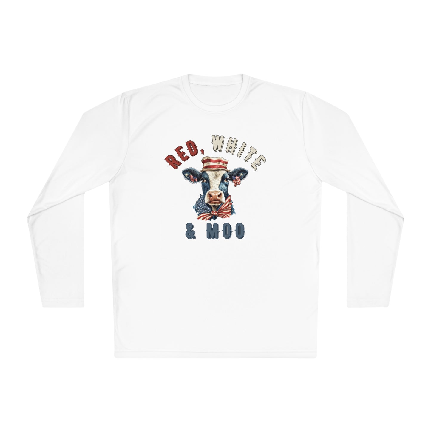 Red, White, & Moo Lightweight Long Sleeve Tee