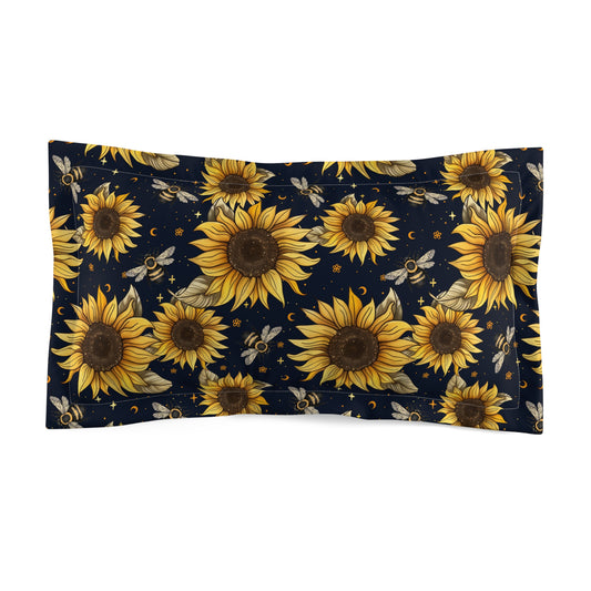 Sunflowers & Bees Microfiber Pillow Sham