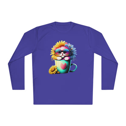 Cool Sunflower Kitten 2 Adult Long Sleeve Tee