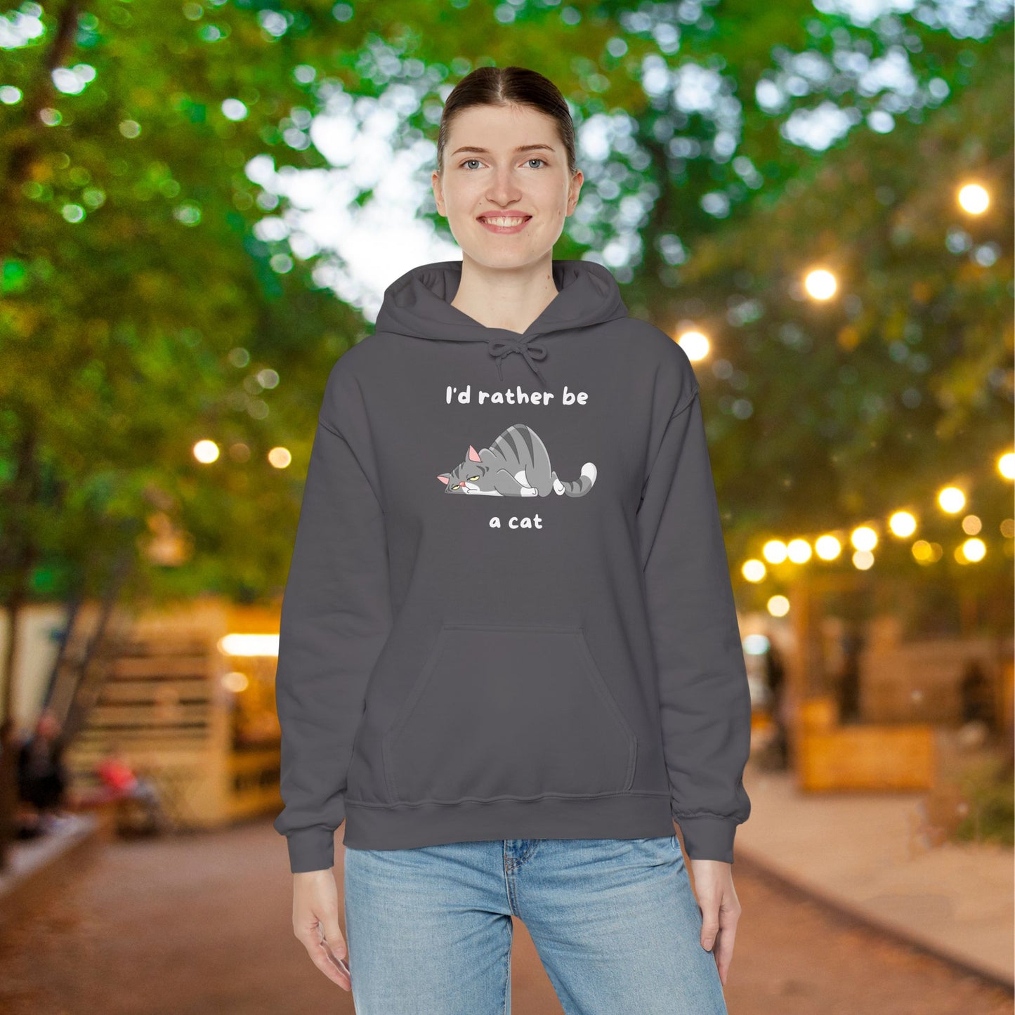 I'd Rather Be A Cat Heavy Blend™ Hooded Sweatshirt