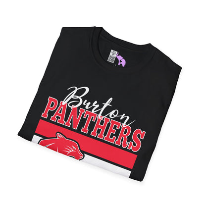 Burton Panthers w/Mascot & Stripes Adult T-shirt