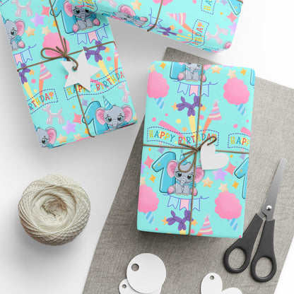 Kids 1st Birthday (Baby circus) Wrapping Paper