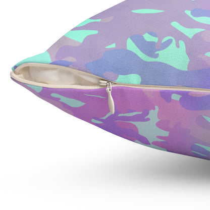 Lavender Mist Camo Throw Pillow