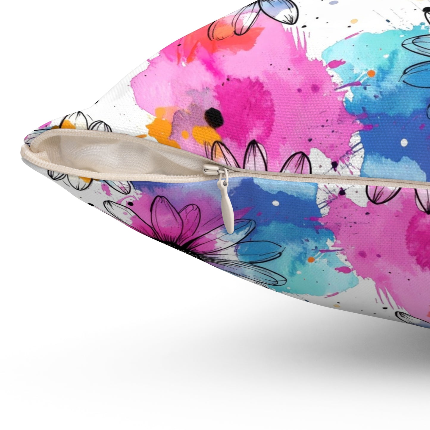 Watercolor Daisy Dream Throw Pillow