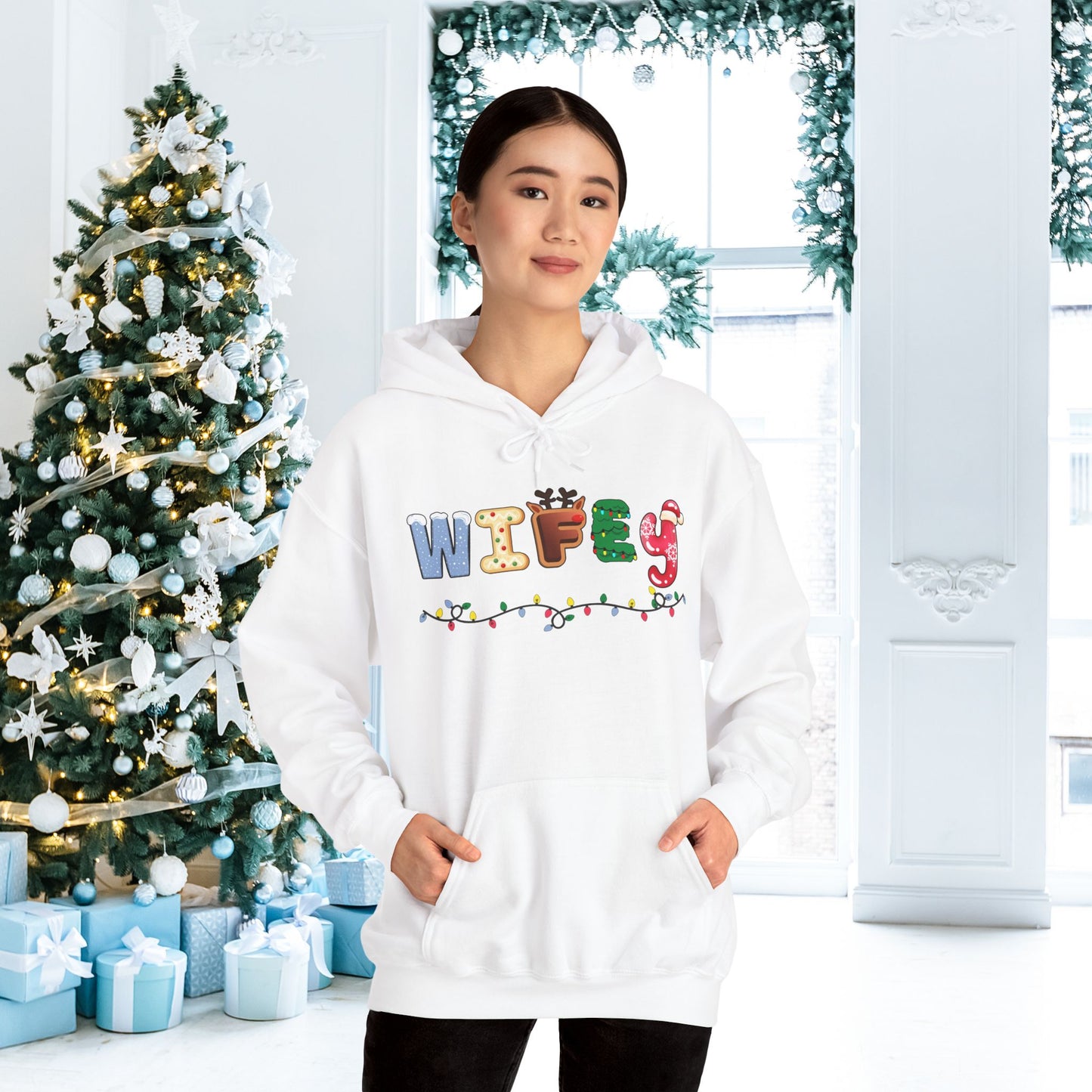 Christmas Wifey Adult Heavy Blend™ Hooded Sweatshirt