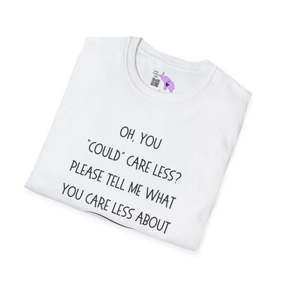 Couldn't Care Less Grammar Adult T-shirt