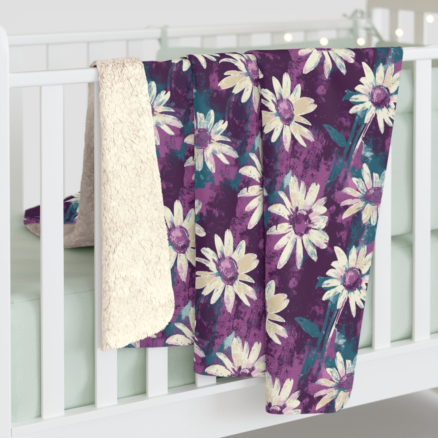 Twilight Daisy Meadow Fleece Blanket